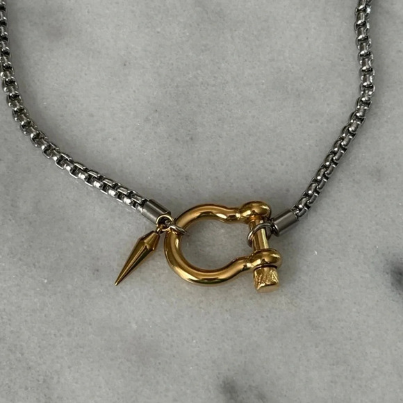Elegant Silver and Gold Necklace - Picture 3 of 4